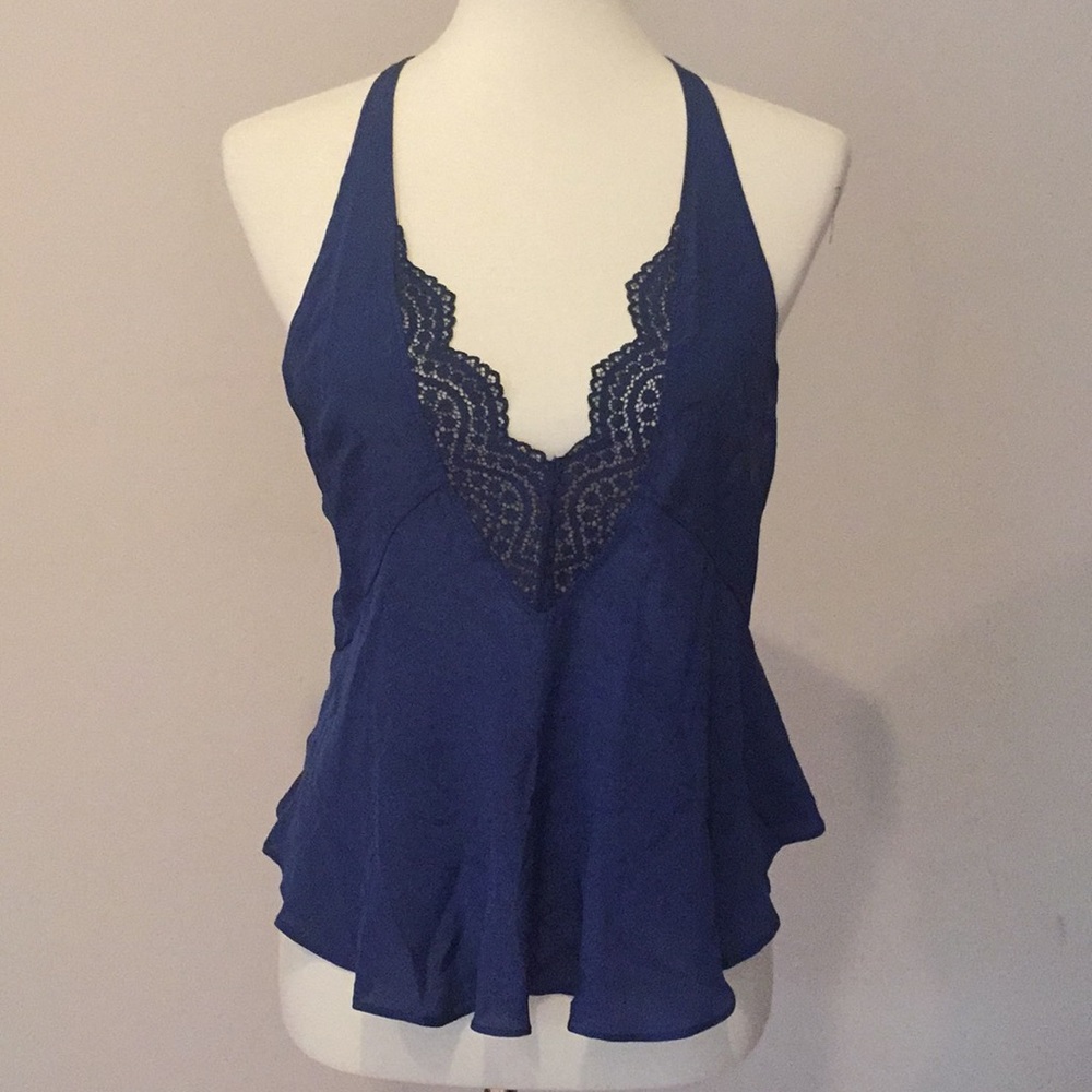 Free People “Intimately” Navy Lace Racerback Tank - Picture 4 of 8
